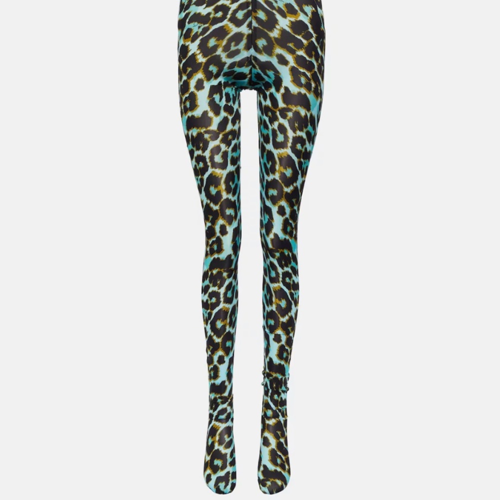Alex Perry Cadie Leopard Print Tights